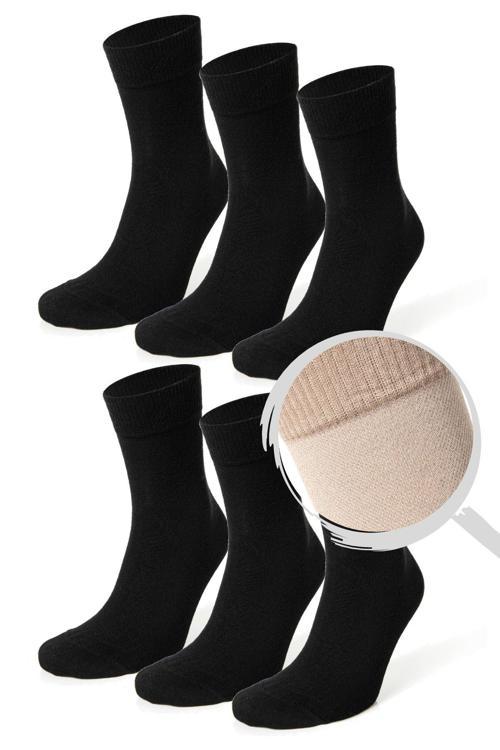 Erkek 6 lı Bambu Diyabetik (Şeker) Sıkmayan Lastikli Çorap Seti 14408