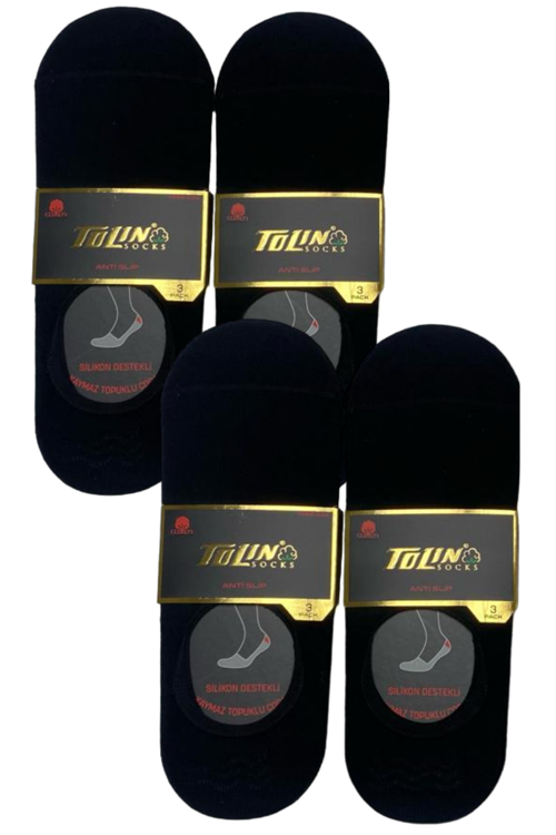 Erkek 12 li Penye Babet Çorap Seti Kaymaz Topuklu Görünmez 10100