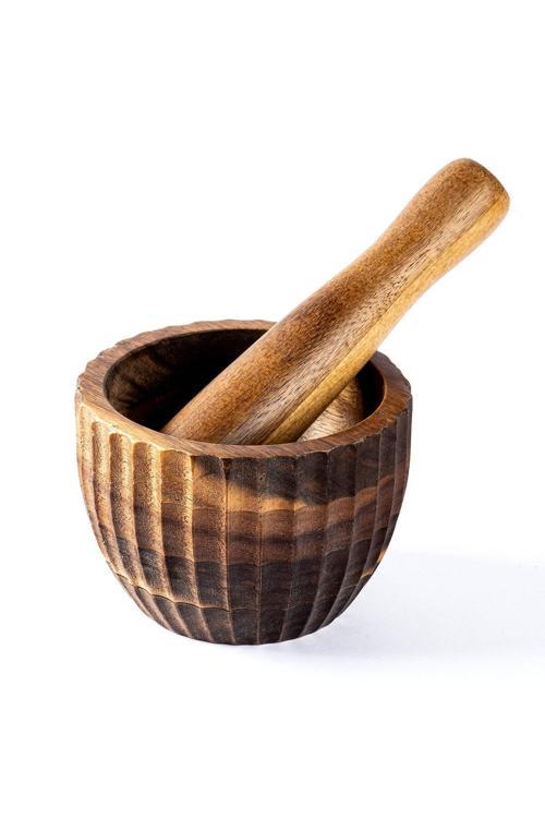 Akasya Ağacı Tırtıklı Havan Seti 12x8cm (8695835421421)