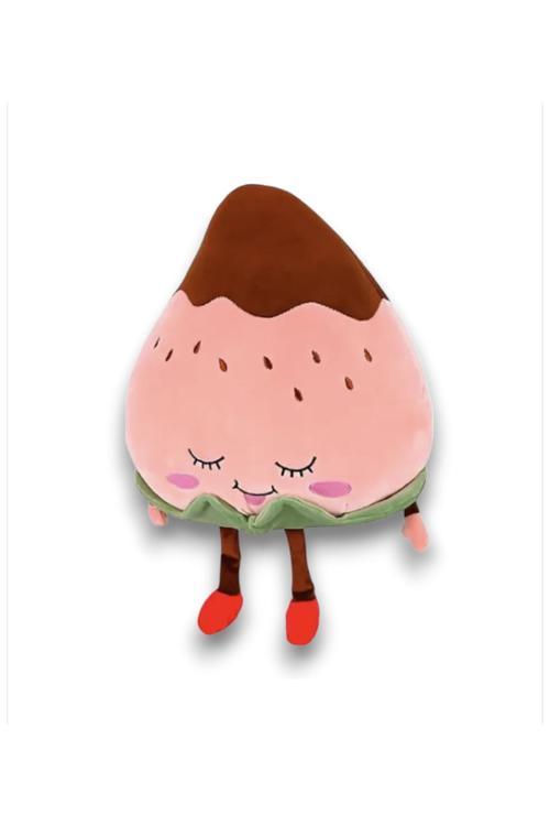 Sevimli Çilek Meyve Peluş Oyuncak Hediyelik Uyku Arkadaşı 27 Cm