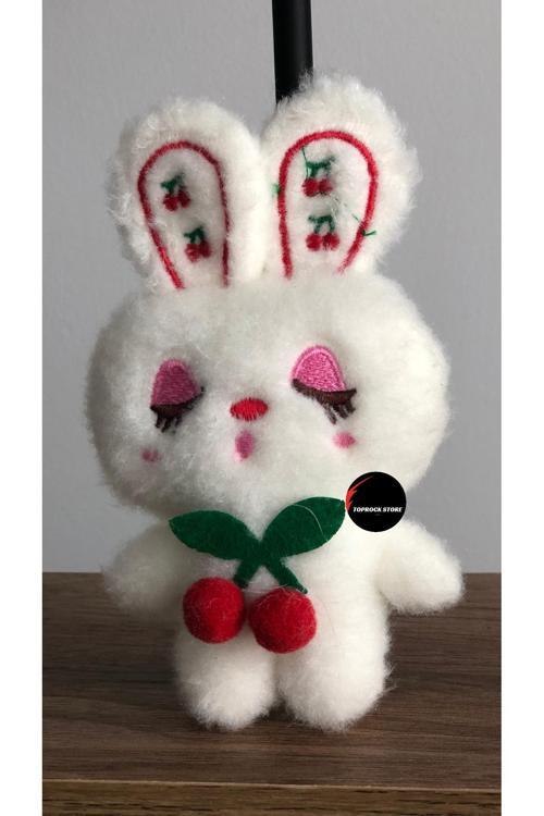 Sevimli Tavşan Peluş Oyuncak Pofidik Anahtarlık Uyku Arkadaşı Hediyelik 12 CM