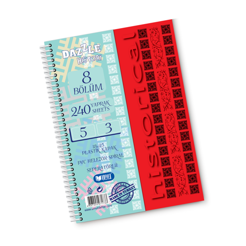 B5 Spiralli PP Kapak History - secenek_variant_property : 5+3