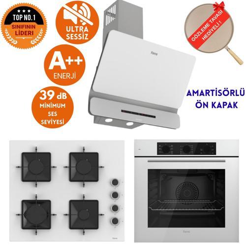 SilenArt Gesso  Yeni Seri  Ultra Sessiz Beyaz  Ankastre Set ( D081-SA + SS206  + QBL62CB )