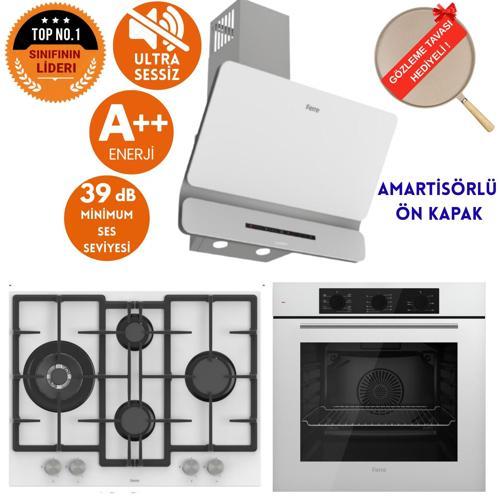 SilenArt Vello Ultra Sessiz Beyaz  Ankastre Set  ( D081 -SA + ED076-WFA WOK + QBL62CB )