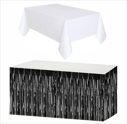 Taraftar Beyaz Masa Örtüsü, Siyah Masa Eteği