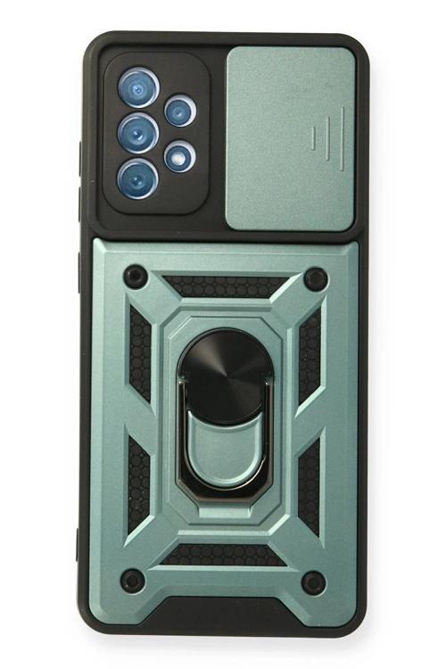 Samsung Galaxy A32 Kılıf Pars Lens Yüzüklü Silikon - Yeşil-(5796)