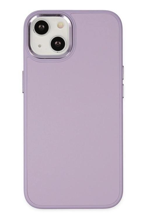 iPhone 14 Plus Kılıf Asya Deri Silikon - Lila-(5796)