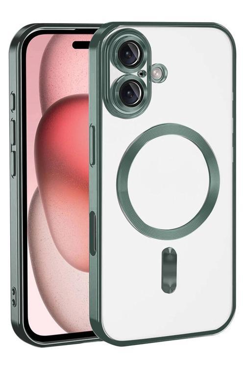 Apple iPhone 17 Kross Magneticsafe Kapak - Koyu Yeşil-(5796)