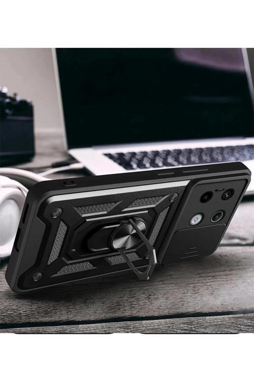 Xiaomi Redmi Note 13 Pro 4G Pars Lens Yüzüklü Silikon - Lacivert-(5796)