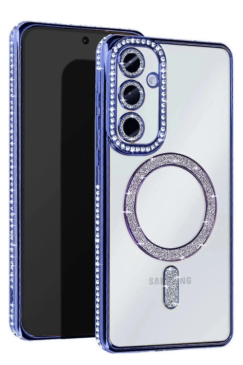 Samsung Galaxy A15 4G Joke Simli Magneticsafe Kılıf - Mavi-(5796)
