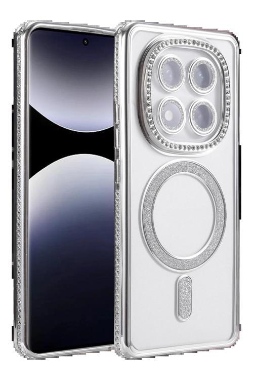 Xiaomi Redmi Note 14 Pro 4G Joke Simli Magneticsafe Kılıf - Gümüş-(5796)