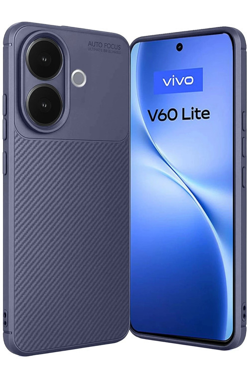 Vivo V60 Lite Auto Focus Karbon Kapak - Lacivert-(5796)