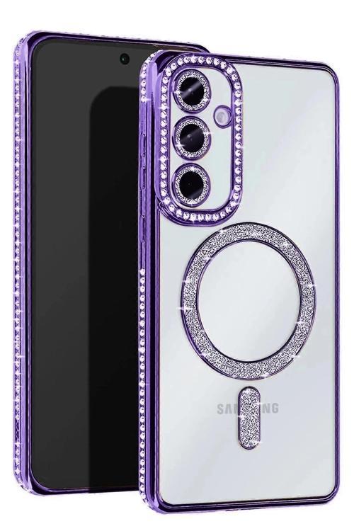 Samsung Galaxy A56 Joke Simli Magneticsafe Kılıf - Derin Mor-(5796)