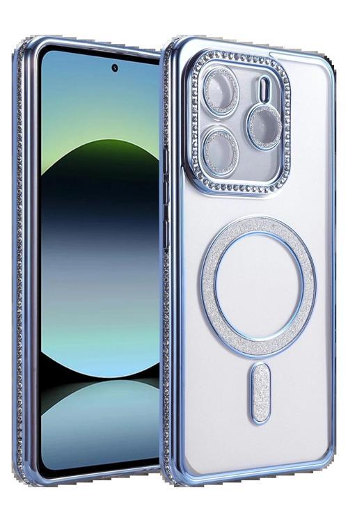 Xiaomi Redmi Note 14 4G Joke Simli Magneticsafe Kılıf - Mavi-(5796)