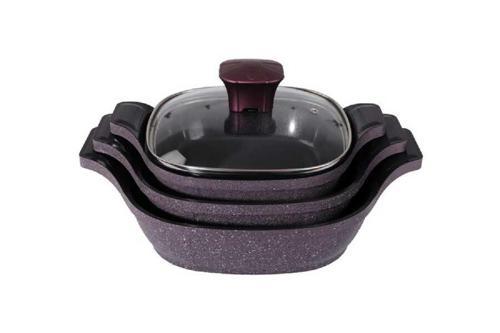 6 Parça Kendinden Kulplu Döküm Sahan Seti Kahverengi Titanyum