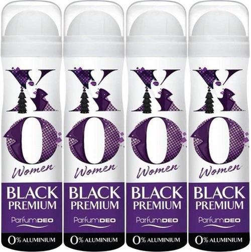 Deodorant 150ML Women-Kadın Black Premium (4 Lü Set)