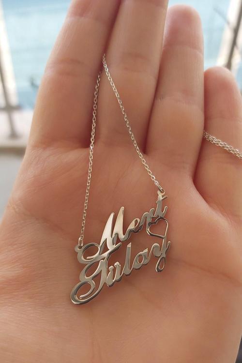 925 Ayar Gümüş 2 İsimli Kolye