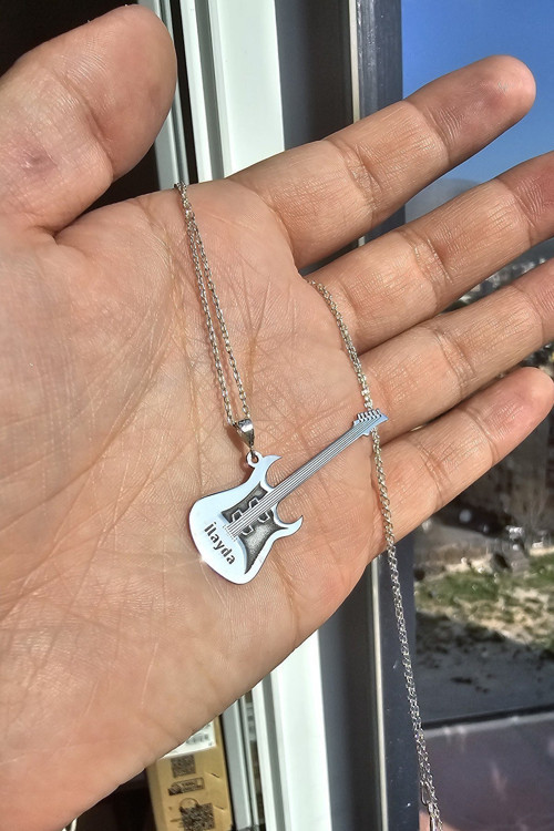 925 Ayar Gümüş İsimli Gitar Kolye