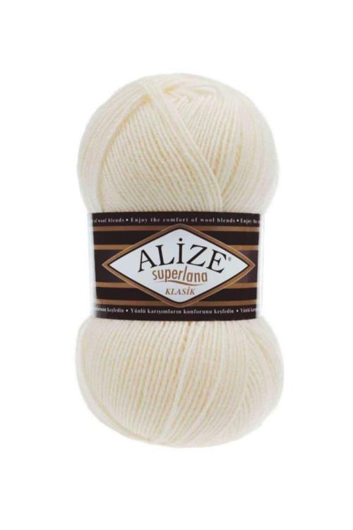 ( 5 Adet ) Superlana Klasik 1 Krem El Örgü Iplikleri Yelek Hırka Ipi Atkı Kazak Ipliği