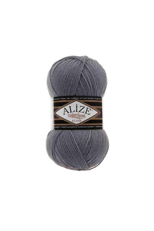 ( 5 Adet ) Superlana Klasik 87 Kömür Gri El Örgü Iplikleri Yelek Hırka Ipi Atkı Kazak Ipliği