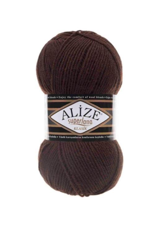 ( 5 Adet ) Superlana Klasik 26 Kahve El Örgü Iplikleri Yelek Hırka Ipi Atkı Kazak Ipliği