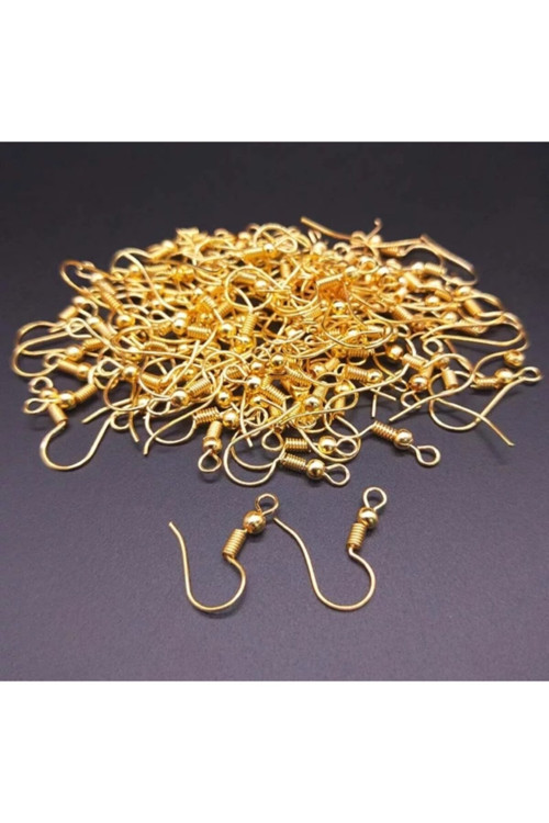 200 Adet Sarı Renk Küpe Kancası Küpe Klipsi Malzemesi