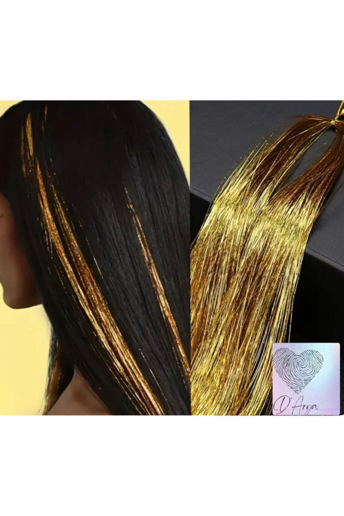 Dd224 Işıltılı Hair Tinsel Saç Simi Uzatma Altın Sarısı Ht 19