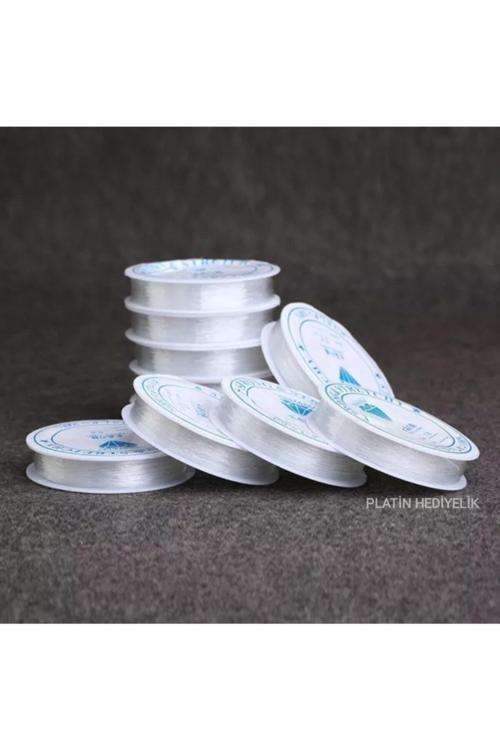 10 Adet 07 Mm Esnek Bileklik Ipi Şeffaf Lastik Misina Ipi