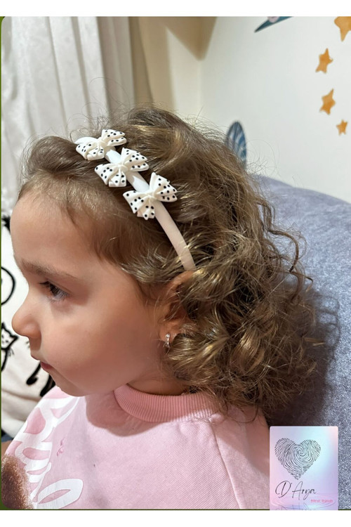 Dd109 Beyaz Fiyonk Taç Kız Çocuk Bebek