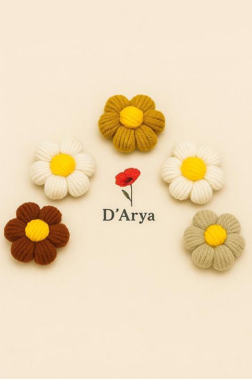 Dd512 5 Li El Yapımı Papatya Pens Klips Toka Bebek Kız Çocuk Toka