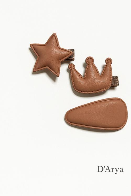 Dd439 Nude Pudra Yıldız-Taç-Toka Seti (3’Lü)