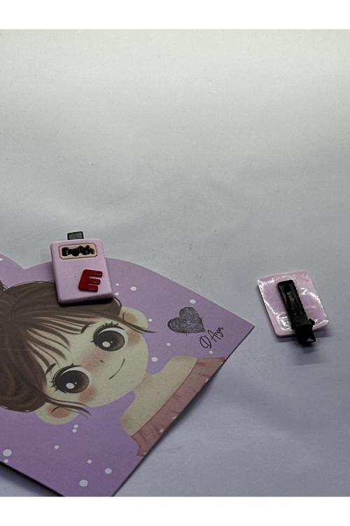 Dd58 Pembe Kırmızı Okul Çocuk Kız Toka