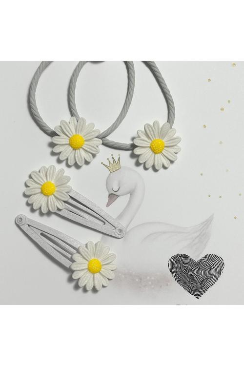 Dd423 Papatya Kız Çocuk Bebek Toka Seti ( 4’Lü)