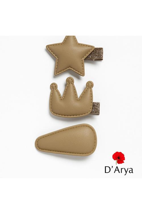 Dd441 Nude Vizon Yıldız-Taç-Toka Seti (3’Lü)