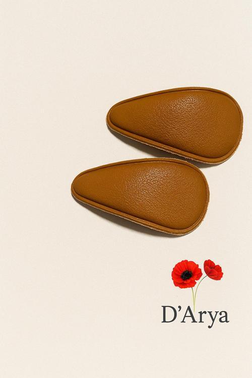 Dd442 Deri Taba / Latte Kahve Damla Çıtçıt Toka Seti