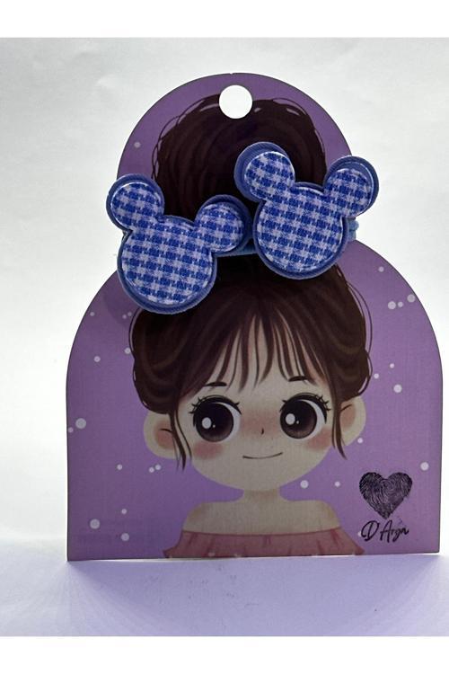 Dd84 Mickey Mouse Temalı Mavi Kız Çocuk Lastik Toka