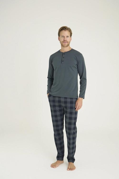 MDB Kocabey 9221 Erkek Midi Yaka Pijama Takım