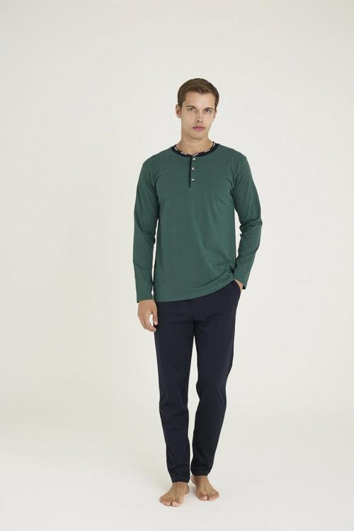 MDB Kocabey 9245 Erkek Midi Yaka Pijama Takım