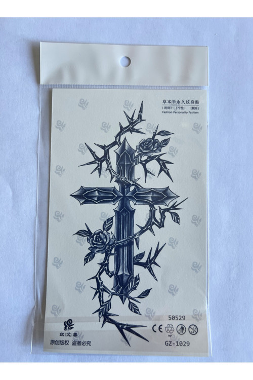 Dikenli Haç 18X11 Cm Yarı Kalıcı Geçici Dövme