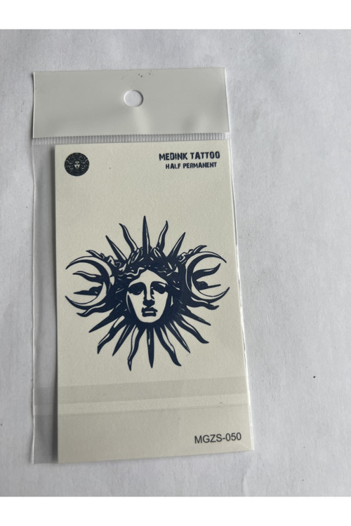 Güneş Minimal 11X8 Cm Yarı Kalıcı Geçici Dövme Yapıştırma Dövme