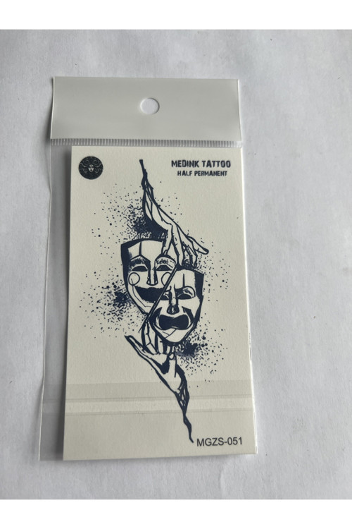 Maske 11X8 Cm Yarı Kalıcı Geçici Dövme Yapıştırma Dövme