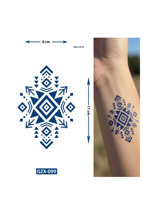 Motif Minimal 11X8 Cm Yarı Kalıcı Geçici Dövme Yapıştırma Dövme