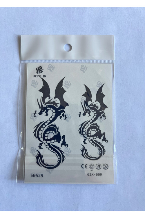 Dragon Minimal 11X8 Cm Yarı Kalıcı Geçici Dövme Yapıştırma Dövme