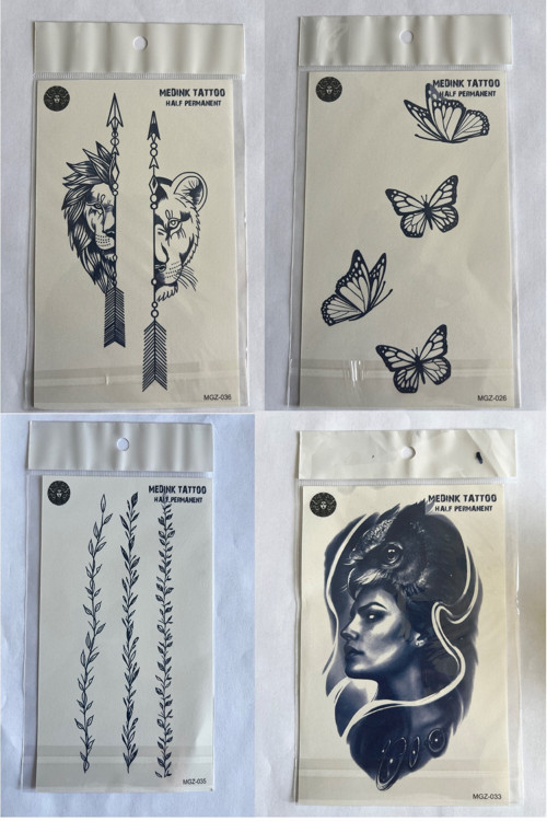 Çift 4 Adet Birden3 Hafta Kalıcı Geçici Yapıştırma Dövme 18X11 Cm