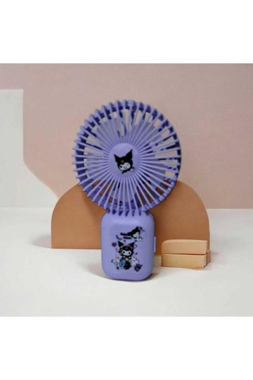 Small Sanrıo Mini Çok Renkli Sevimli Karakterler Mini El Fanı(Mor)