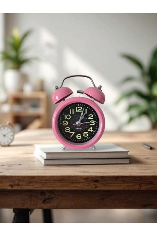 Metal Süper Yüksek Sesli Alarm Saati, Işıklı, Fosforlu, Gece Görünen Kadranlar, Sessiz Saniyeli