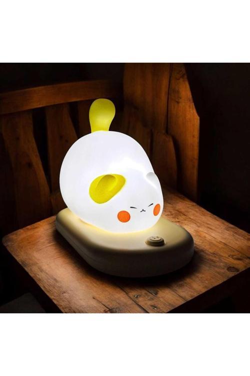 Dokunmatik Sevimli Pati Kedi Modelli Usb Şarjlı Led Karikatür Silikon Gece-Masa Lambası