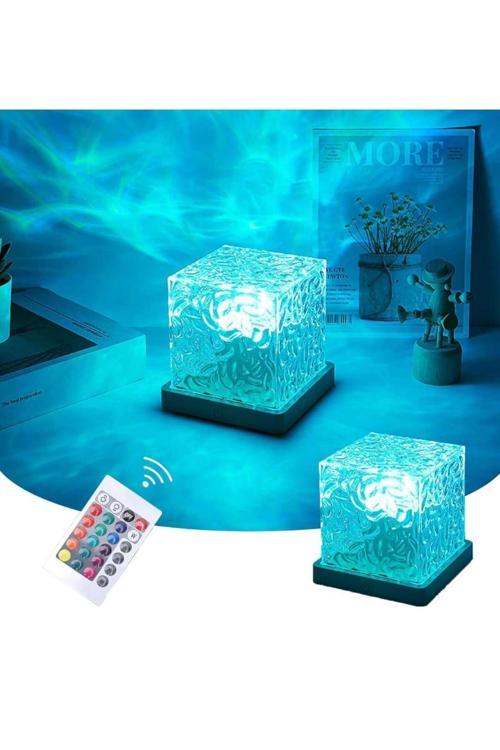 Kuzey Işıkları Lambası, Led Okyanus Dalgası Projektör Işığı, Uzaktan Kumandalı 16 Renk Kademeli