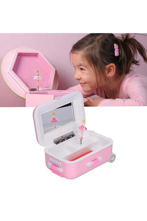 Bavul Görünümlü Takı Kutusu, Plastik  Süs Valiz, Müzik Kutusu