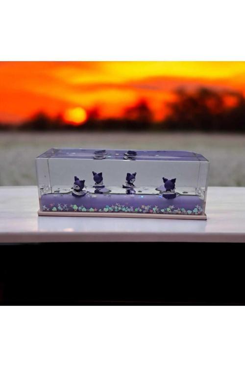 Kuromi Ve Hello Kitty Karakterli Batmayan Şirin Figürler Akvaryumlu Plastik Süs